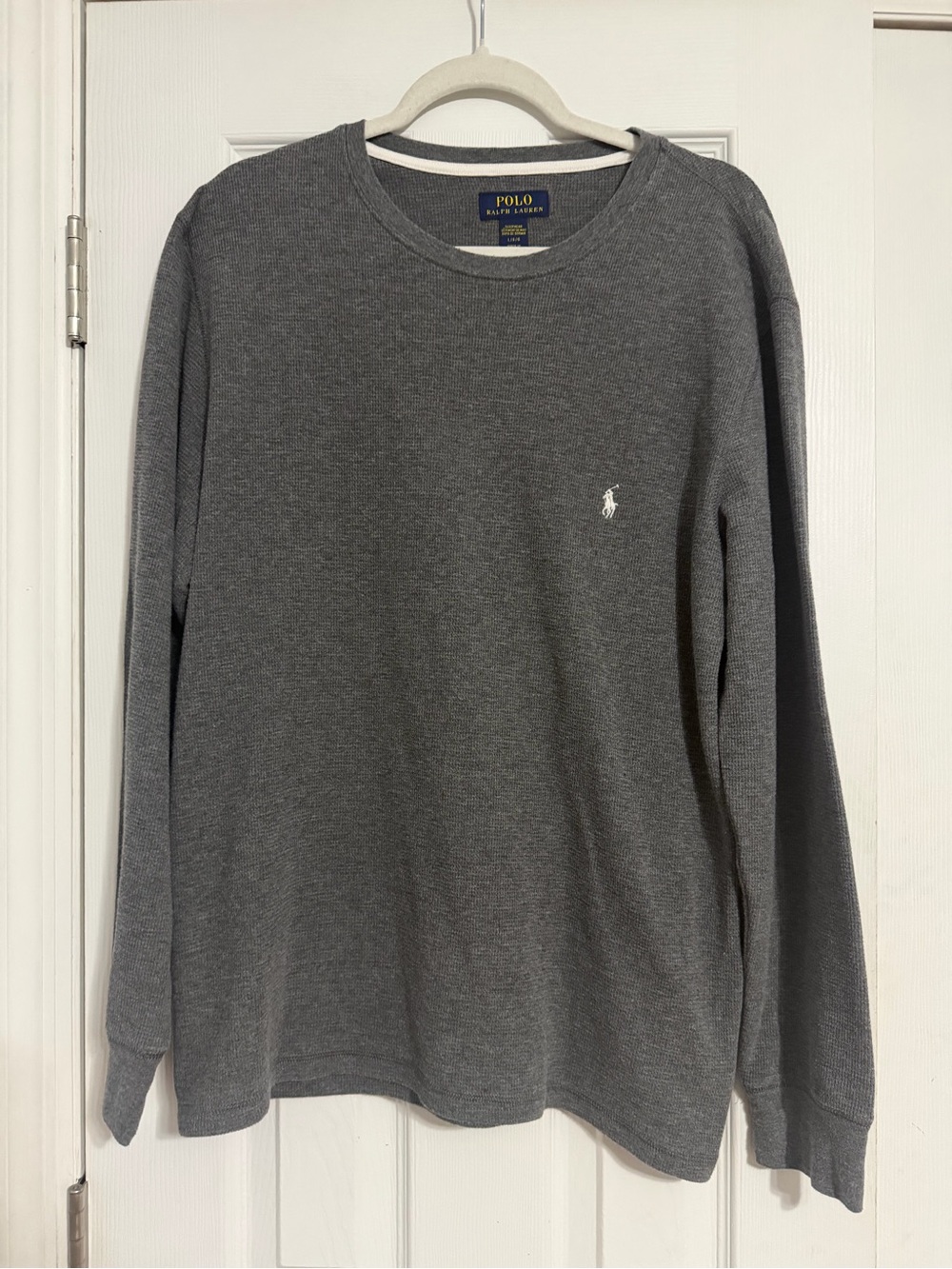 Polo‎ Ralph Lauren Gray Long Sleeve thermal Crewneck Shirt size large